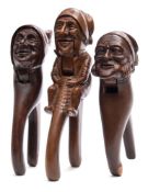 A pair of Black Forest novelty nutcrackers: carved in the form of a gentleman with side whiskers