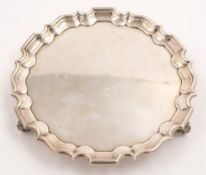 A Victorian silver card tray, maker William Gibson & John Langman, London,
