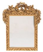 A 19th Century carved giltwood wall mirror:,