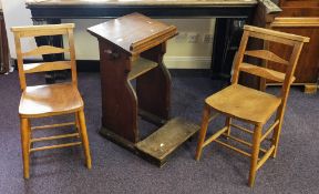 An oak kneeling desk:, 46cm wide,