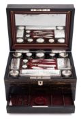 A Victorian coromandel wood lady's vanity box, by Parkins & Gotto,
