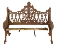 Garden Furniture A cast iron three piece suite of Coalbrookdale type:,