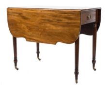 An American federal early 19th Century mahogany Pembroke table:,