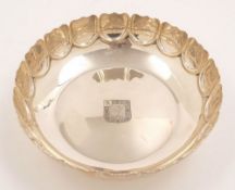 A George V silver bowl, maker Wakely & Wheeler, London, 1923: bears crest of St Johns College,