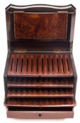 A late Victorian bird's eye walnut, kingwood,