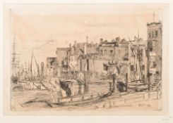 James Abbot McNeill Whistler [1834-1903]- Thames Police (Wapping Wharf) 1859:- etching image 15 x