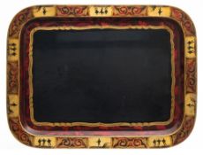 A large 19th century papier mache tray:,