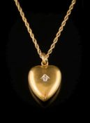 A 15ct gold and single-stone diamond,