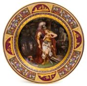 A 'Vienna' porcelain cabinet plate: painted with a classical scene depicting a Roman soldier