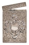 A William IV silver card case, maker Taylor & Perry, Birmingham, 1836: inscribed,