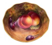 A Royal Worcester porcelain bowl: painted by Earnest Townsend,