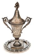 An Ottoman silver censer.