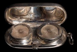 An Edward VII silver sovereign and half sovereign case, maker William Neale, Chester,