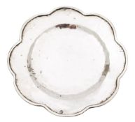 A 17th century Italian silver dish: with Rome mark for mid 1600's,
