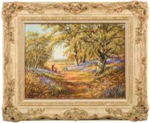 * Don Vaughan [b.1916]- A Blue Bell Wood:- signed bottom left oil on canvas 29 x 39cm.
