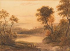 Anthony Vandye Copley Fielding [1787-1855]- View along a valley to a distant bay,