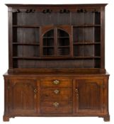 An 18th Century and later oak dresser:,