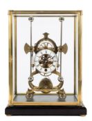 A modern skeleton clock with grasshopper escapement: the eight-day duration,