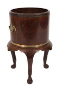 An 18th Century Dutch mahogany drum-shaped jardiniere:,