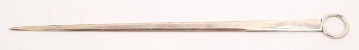A George III silver meat skewer, maker John Robins, London 1781:,37cm. long, 4.