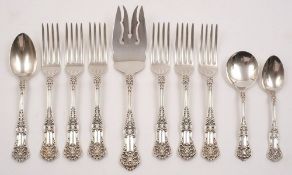 Ralph Lauren, a sterling silver Kings pattern part flatware service,