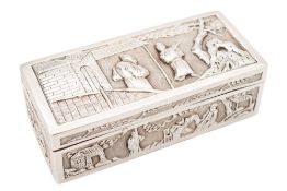 An early 20th Century Chinese silver box, maker Wang Hing & Co,