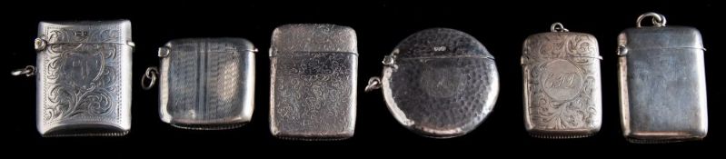 A Victorian silver vesta case, maker H.