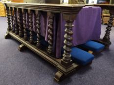 A matching communion rail:, 180cm (5ft 11in) long.