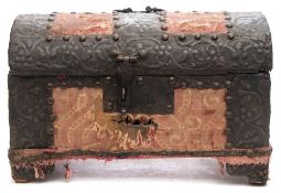 A 17th century-style metal mounted casket: of domed outline,