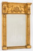 A Regency gilt wood and gesso pier mirror:,