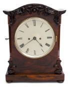 A William IV carved rosewood bracket clock: the eight-day duration,