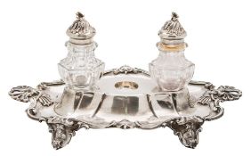 A Victorian silver desk stand, maker Stephen Smith & William Nicholson, London,