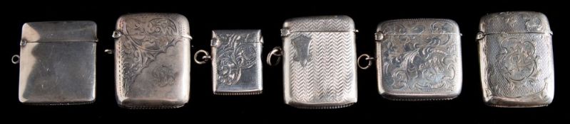 A Victorian silver vesta case, maker Ronalson Brothers, Birmingham, 1895: initialled,
