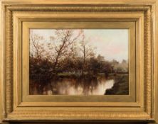 Johannes H B Koekkoek [1840-1912]- View to Windsor Castle:- signed bottom left oil on board 30 x