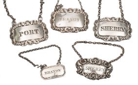 A George IV silver wine label, maker Mary Ann & Charles Reilly, London,
