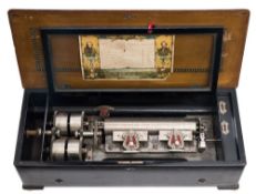A late 19th century Swiss Sublime Harmony musical box: playing eight airs, gamme No 45885, the 27cm.