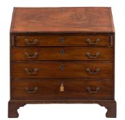 A George III mahogany bureau:,