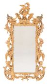 A carved giltwood and gesso rectangular wall mirror in the 18th Century taste:,