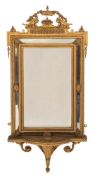 A pair of late 19th Century giltwood and gesso rectangular marginal wall mirrors:,