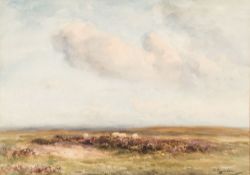 * Wycliffe Egginton [1875-1951]- Sheep on a moor:- signed, watercolour 26 x 36cm.