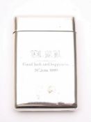 A late Victorian silver cigarette case, maker Sampson Mordan & Co, London, 1899: inscribed,