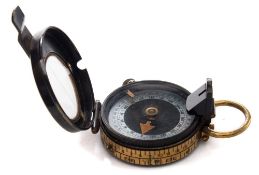 A WWI period vernier compass by E R Watts & Son, London:, number 11477,