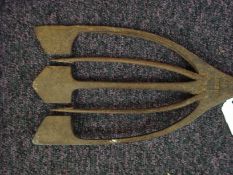 A Victorian 16ft long eel spear with iron head by V Gundry:,