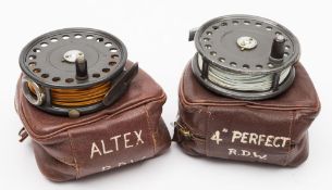 Two Hardy St George 3 3/4 inch fly reels:,