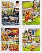 'Roy of The Rovers' a set of four original artwork boards for set 129 31st October 1992:,