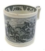 A J & R Godwin porter mug of Crimean interest: of cylindrical form with angular handle,