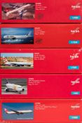 Herpa, five 1/500 scale diecast airliners: includes Boeing 767-400ER, Boeing 767-300,