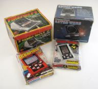 Two Grandstand LCD electronic pocket games ;Crazy Kong' and 'Scramble':,