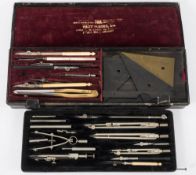 An early 20th century ivory handled geometry set by Cary, London:,