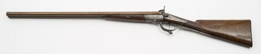 A 16 bore double barrel underlever pinfire shotgun by W J Harvey & Son, Exeter:,